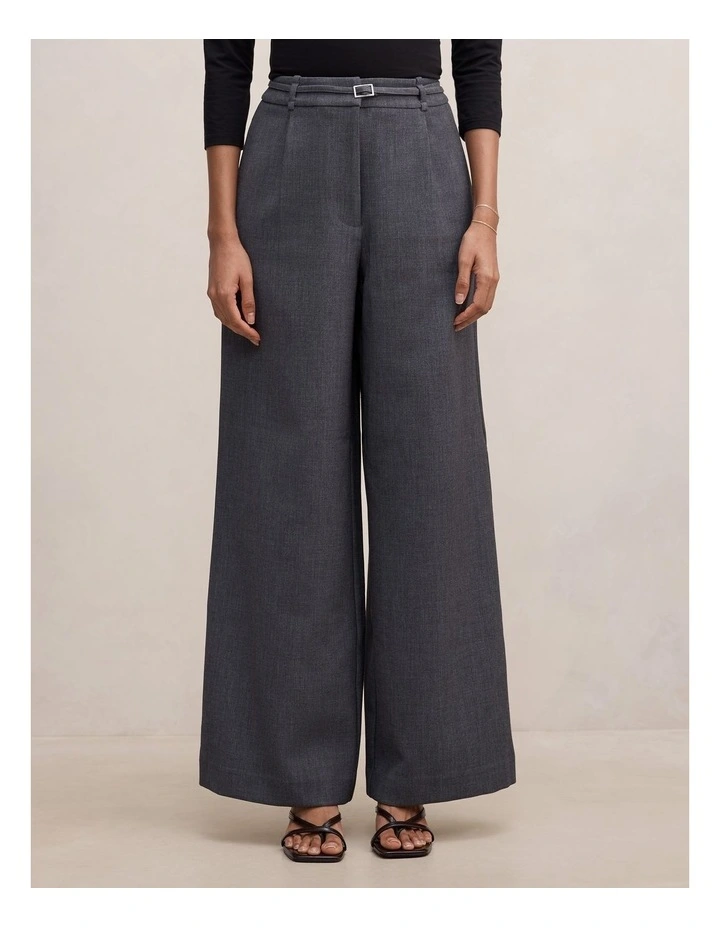 Lena High Waist Wide Leg Pants in Grey image 1