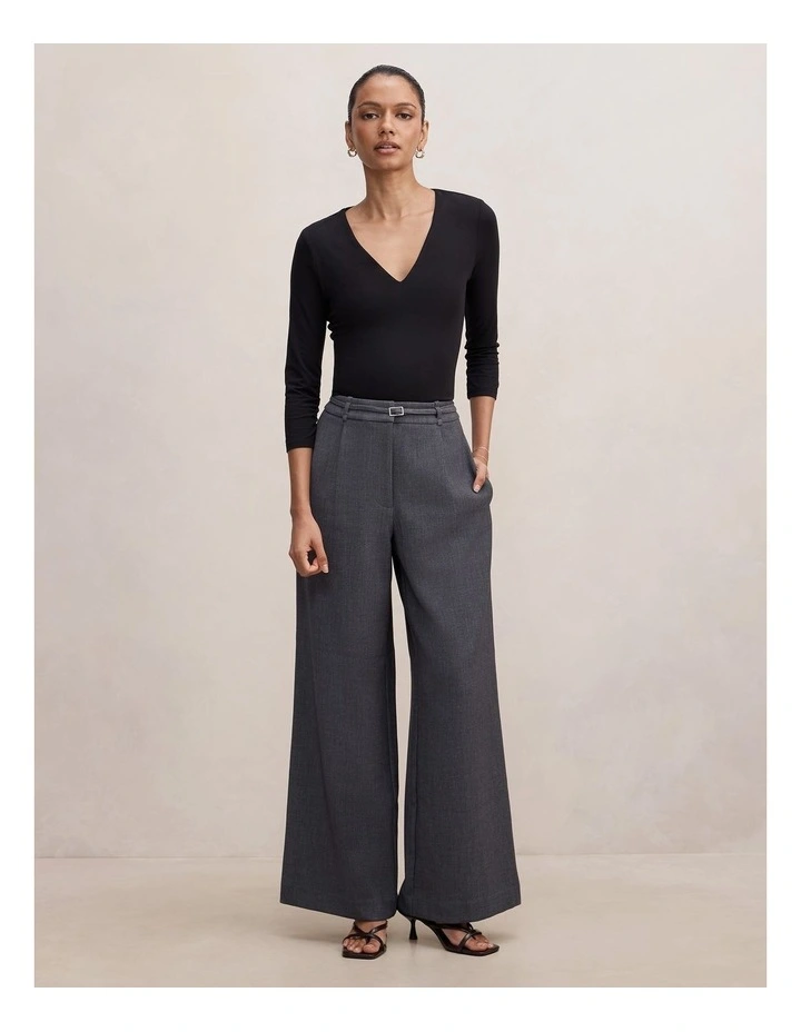 Lena High Waist Wide Leg Pants in Grey image 5