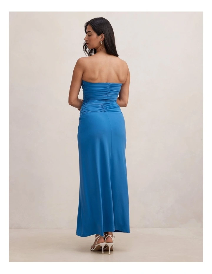 Keely Strapless Jersey Maxi Dress in Blue image 2
