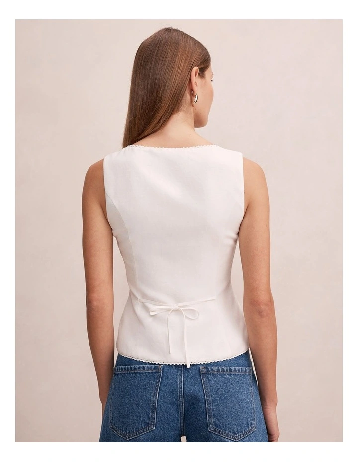 Romy Button Top in White image 2