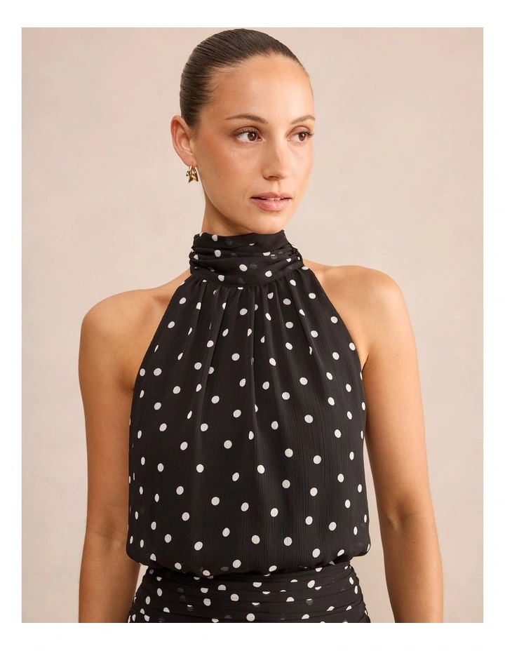 Brin Backless Halter Neck Mini Dress in Black image 4
