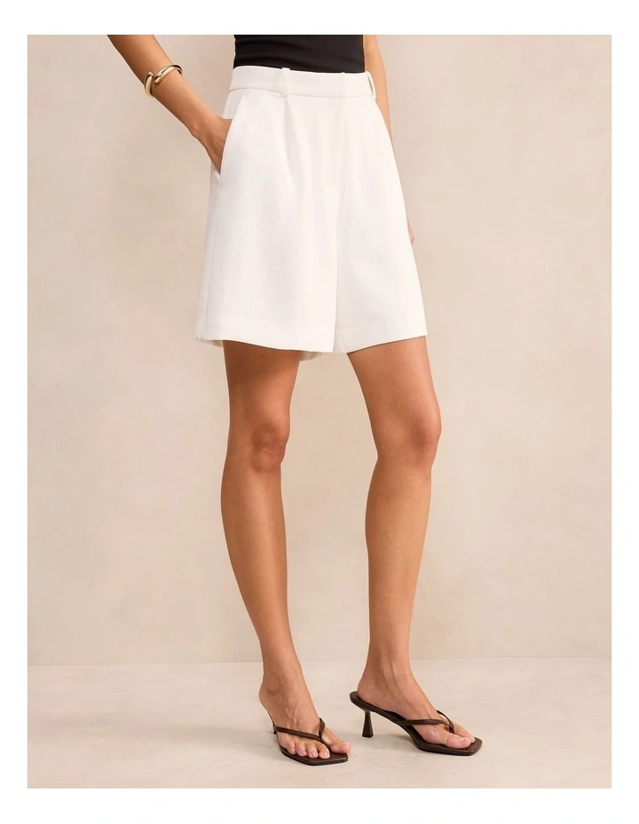 Olivia Longline Shorts in White image 3