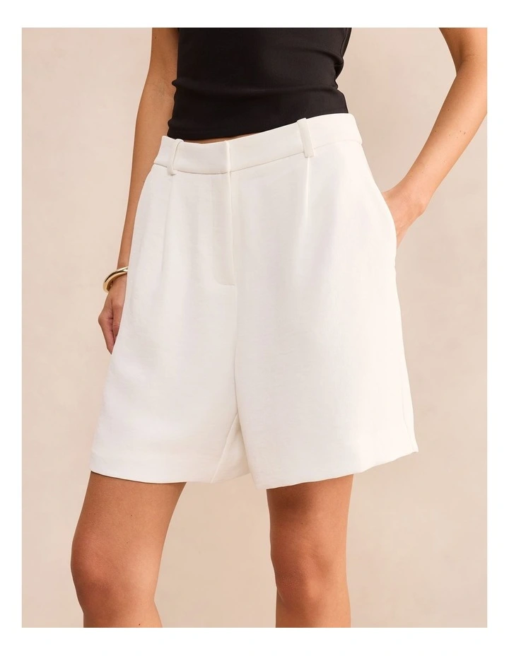 Olivia Longline Shorts in White image 4
