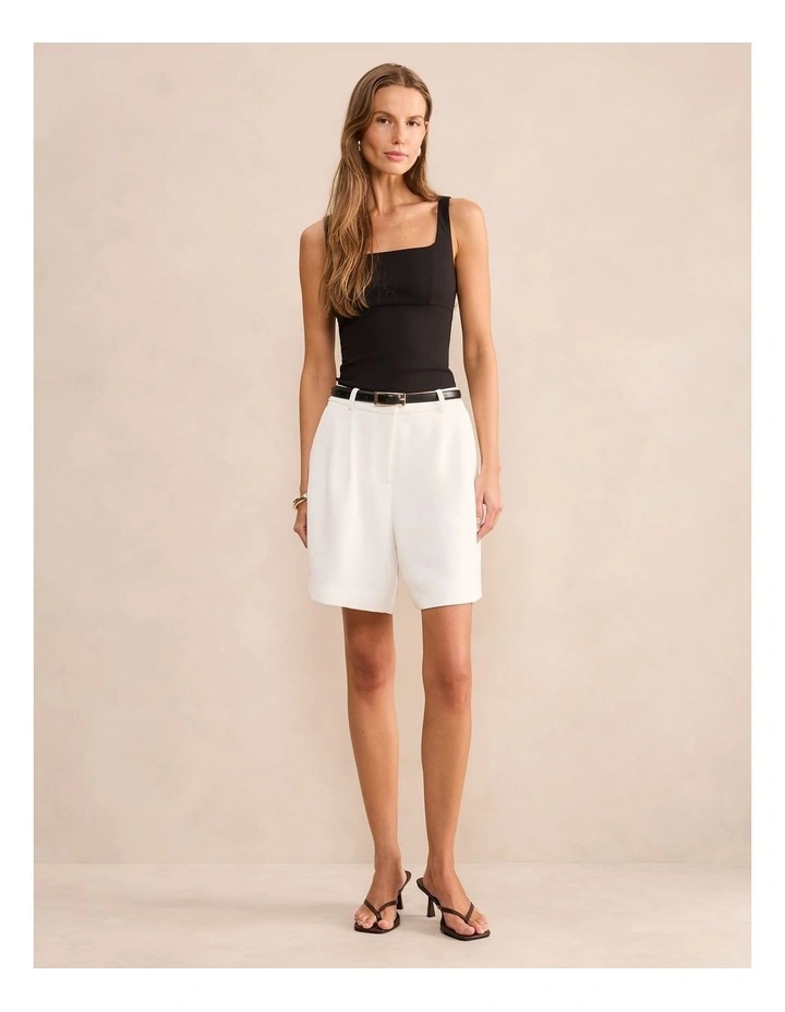 Olivia Longline Shorts in White image 5