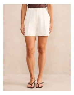 Chelsea Pintuck Shorts in White
