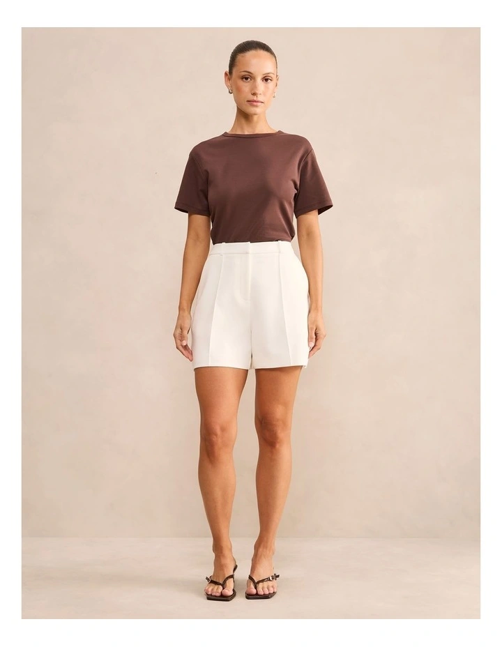 Chelsea Pintuck Shorts in White image 5