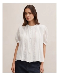 Alexis Short Sleeves Blouse in White