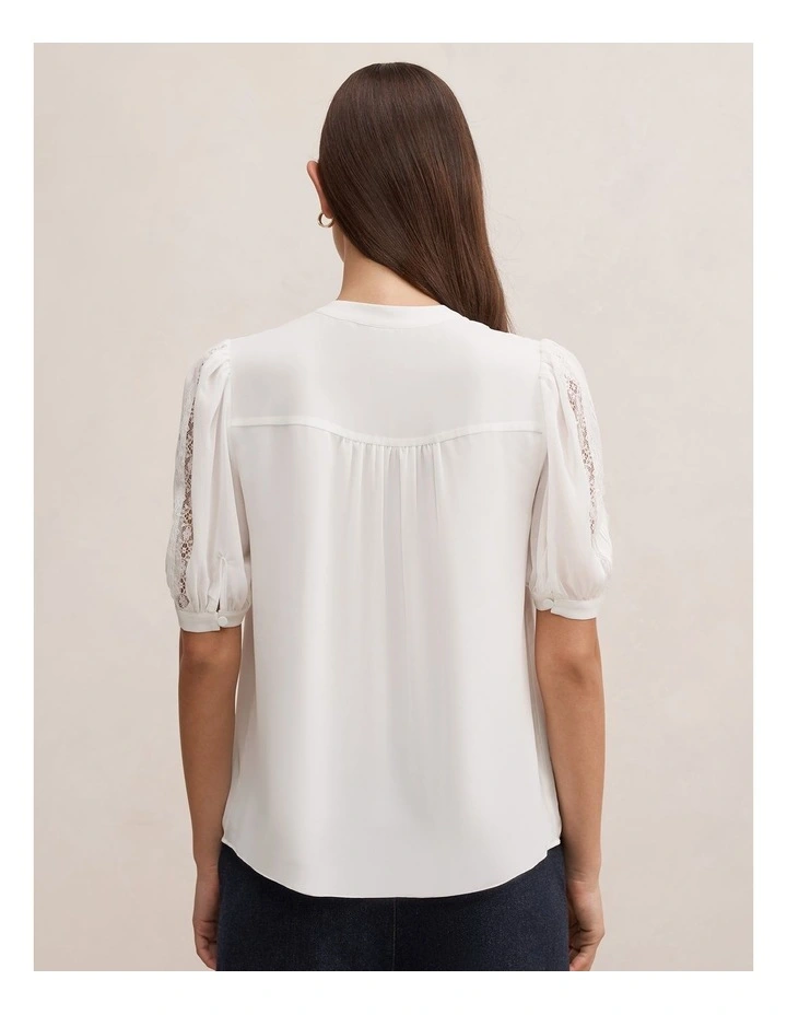 Alexis Short Sleeves Blouse in White image 2
