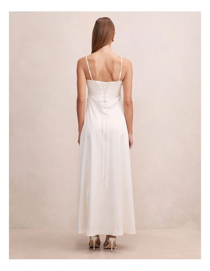 Hattie Corset Panelled Maxi Dress in White image 2