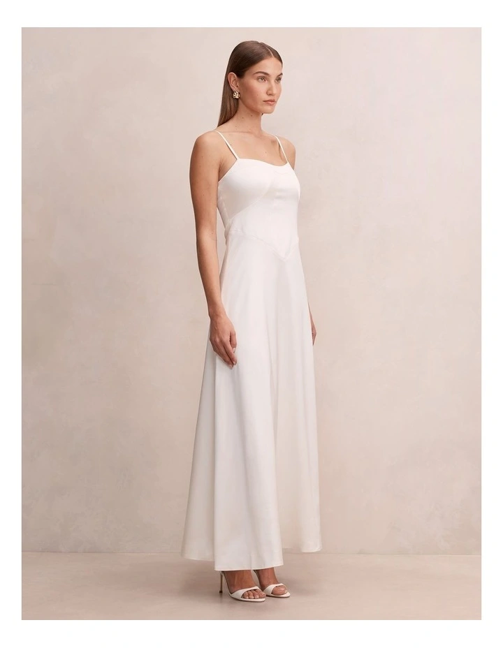 Hattie Corset Panelled Maxi Dress in White image 3