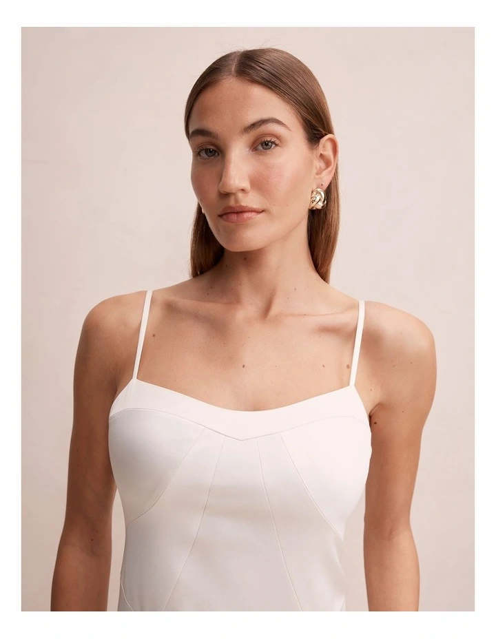 Hattie Corset Panelled Maxi Dress in White image 4