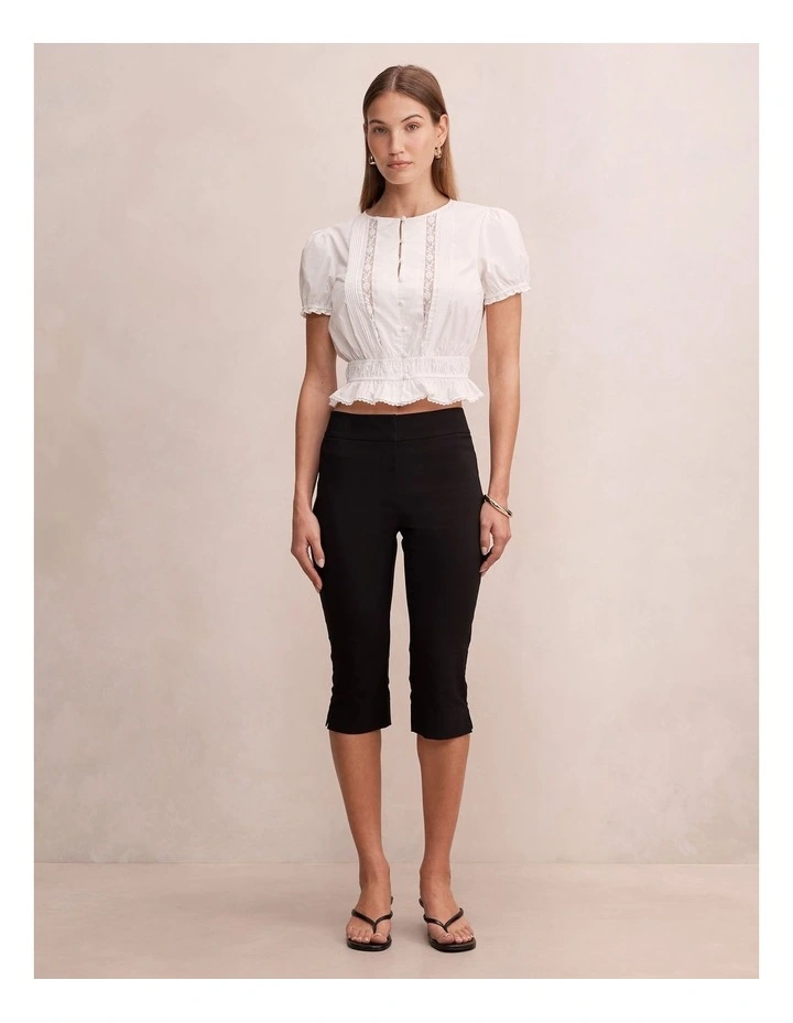 Delta Lace Pintuck Blouse in White image 5