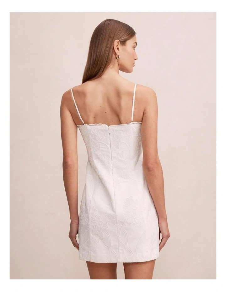 Annika All Over Lace Mini Dress in White image 2