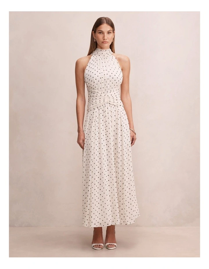 Marianna Draped Scarf Maxi Dress in White image 1