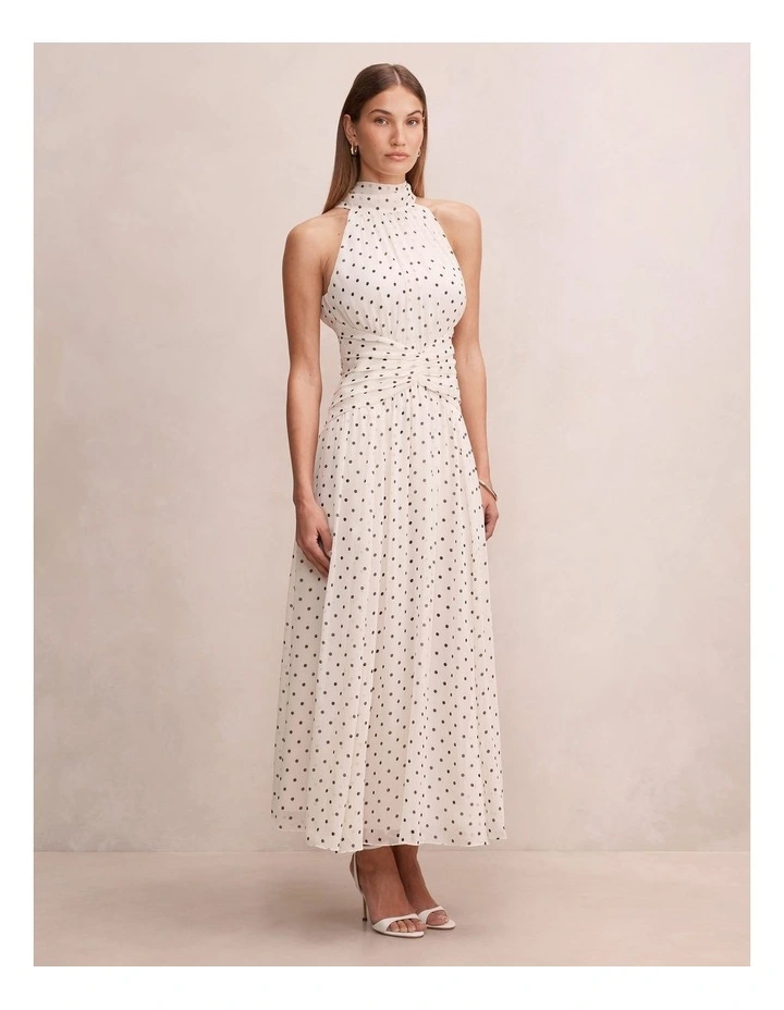 Marianna Draped Scarf Maxi Dress in White image 3