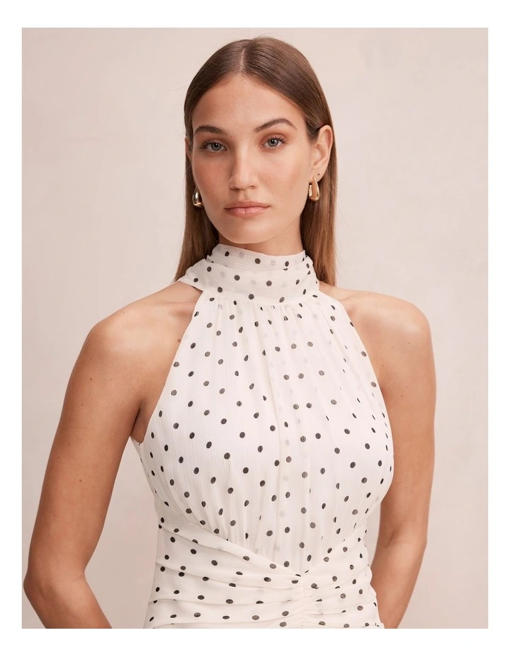 Marianna Draped Scarf Maxi Dress in White image 4