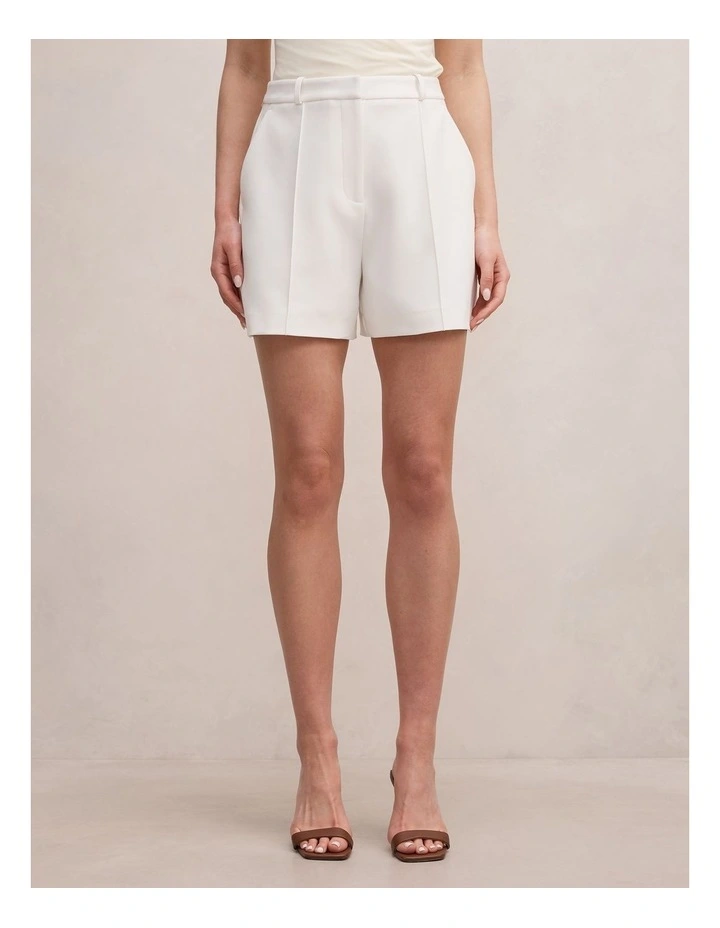 Chelsea Pintuck Shorts in White image 1