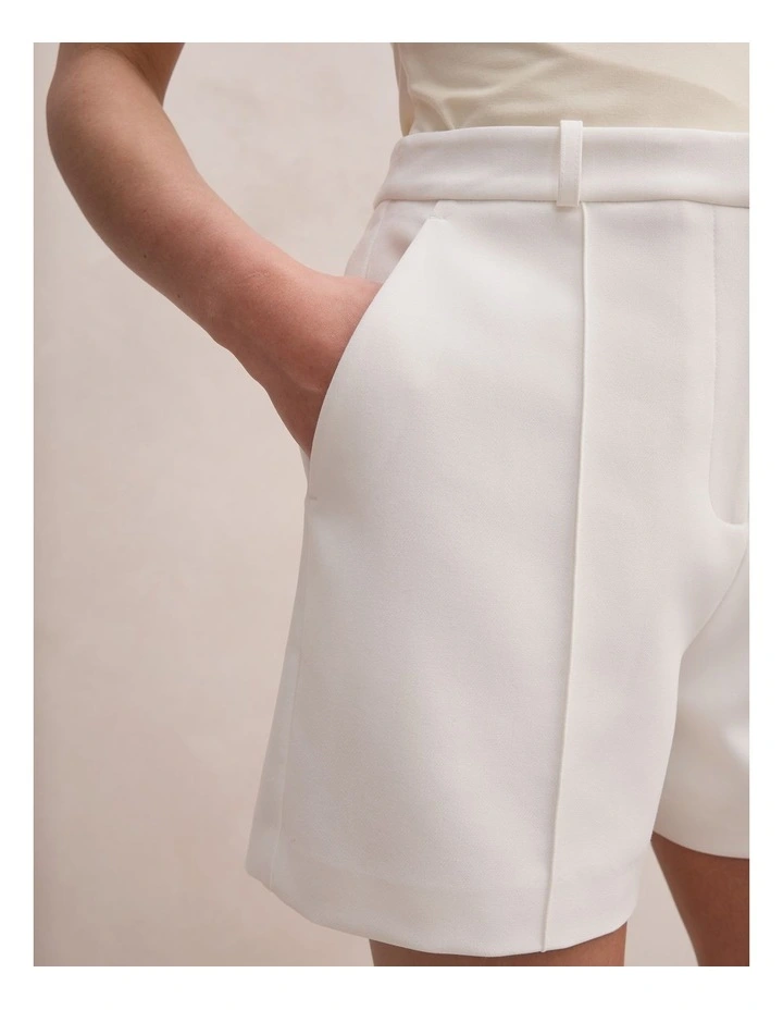 Chelsea Pintuck Shorts in White image 4