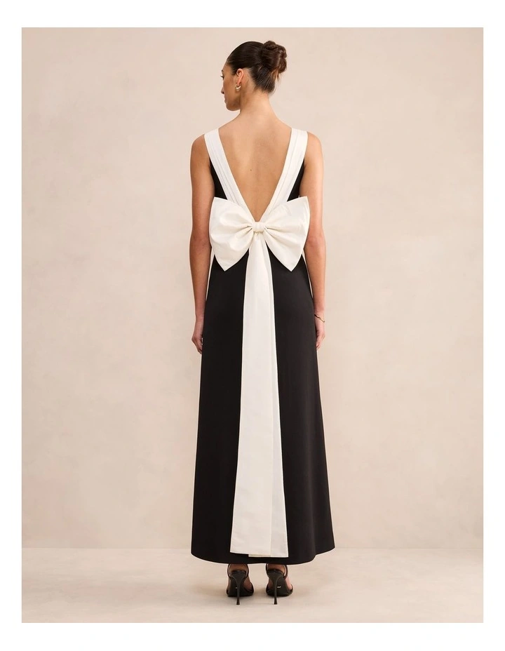 Odessa Bow Back Bodycon Dress in Black image 2
