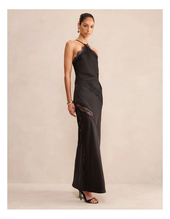 Cosette Lace Insert Maxi Dress Im Black image 3