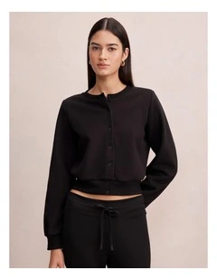 Lana Button Through Cardigan in Black