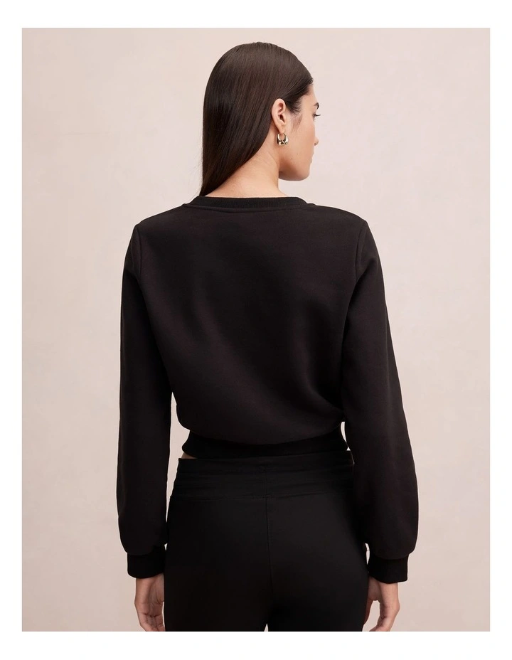 Lana Button Through Cardigan in Black image 2