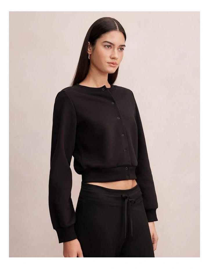 Lana Button Through Cardigan in Black image 3