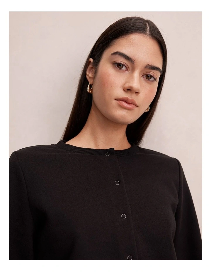 Lana Button Through Cardigan in Black image 4