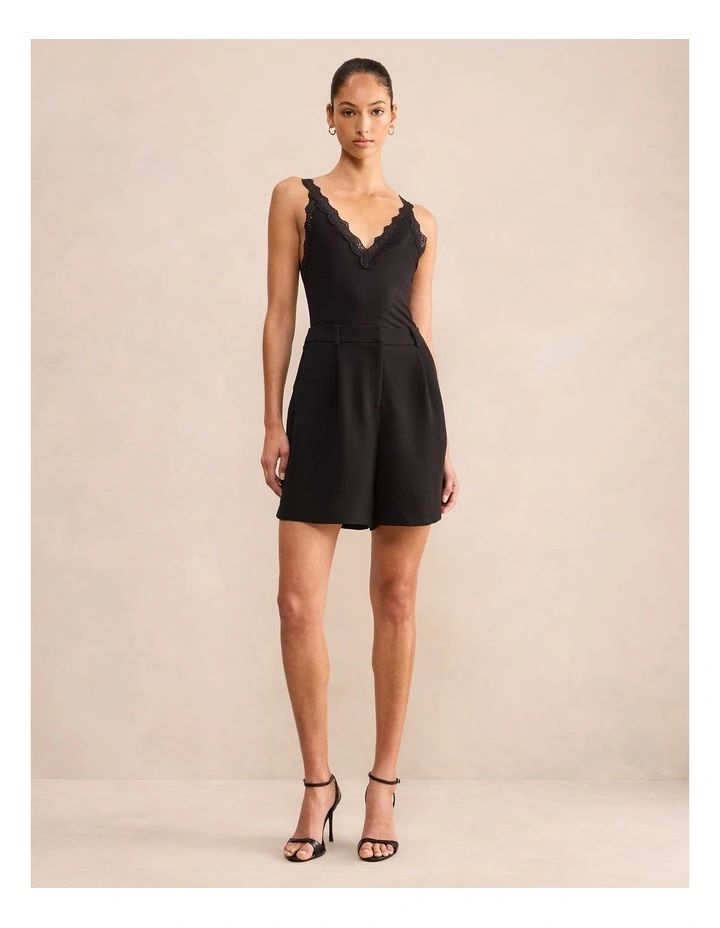 Goldie Lace Trim Cami in Black image 5