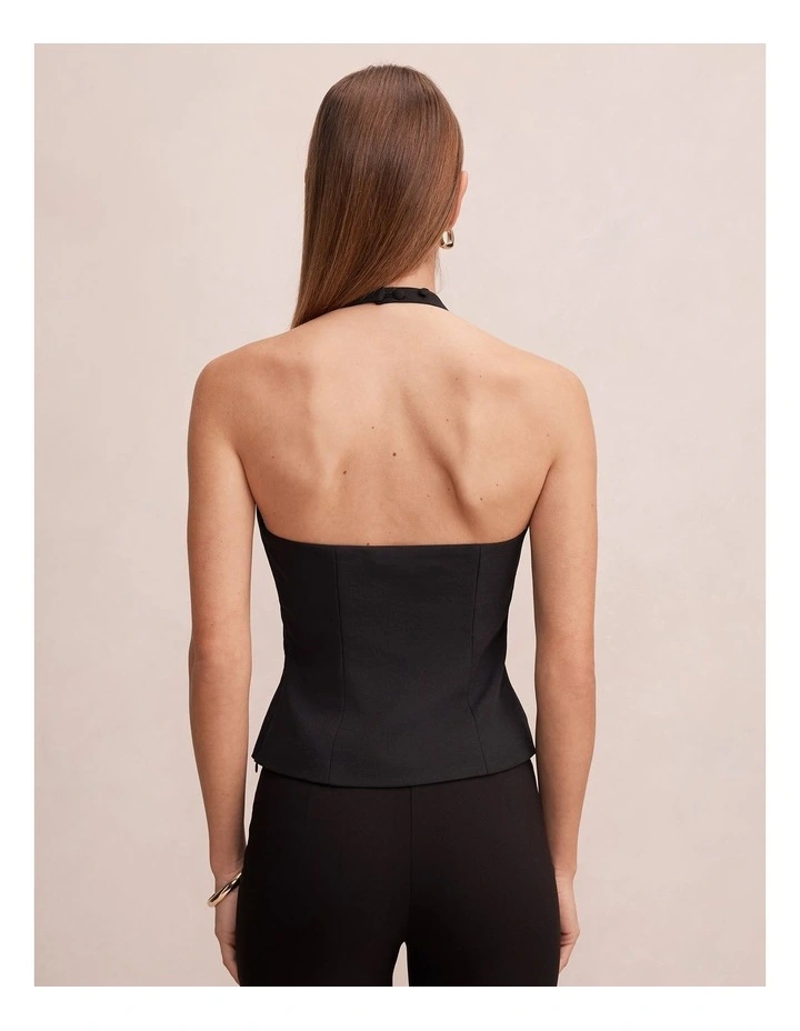 Marley Hardware Halter Neck Top in Black image 2