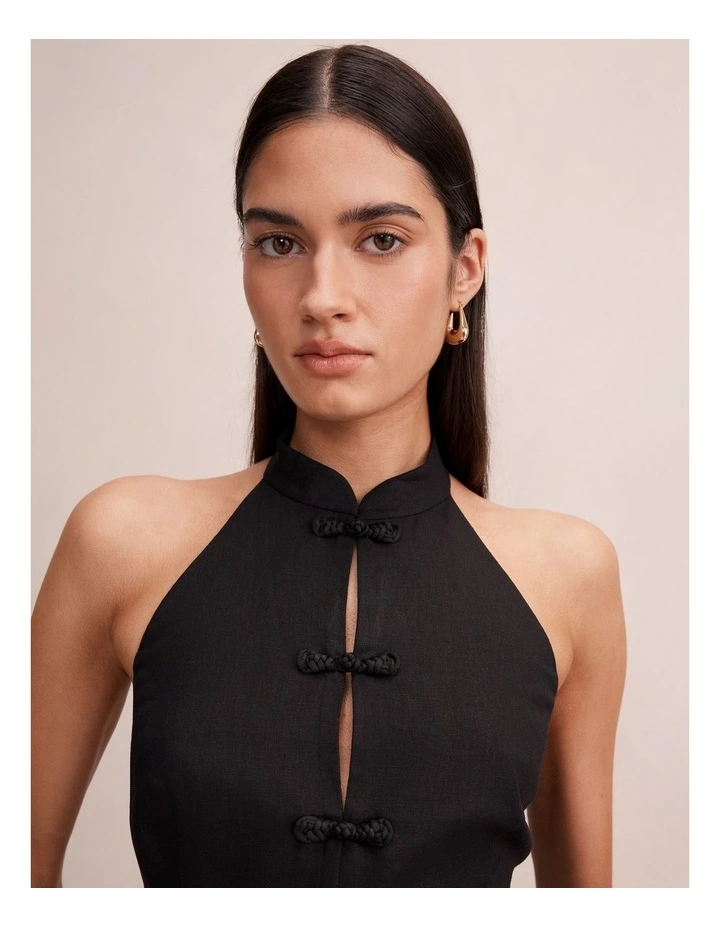 Isla Halter Neck Top in Black image 4