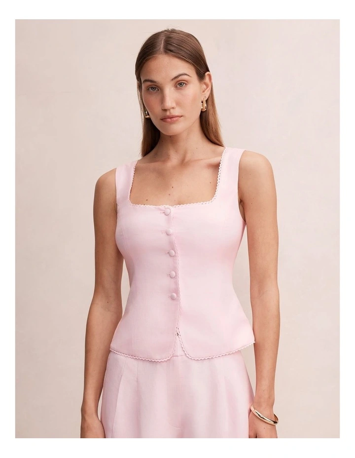 Romy Button Top in Pink image 1