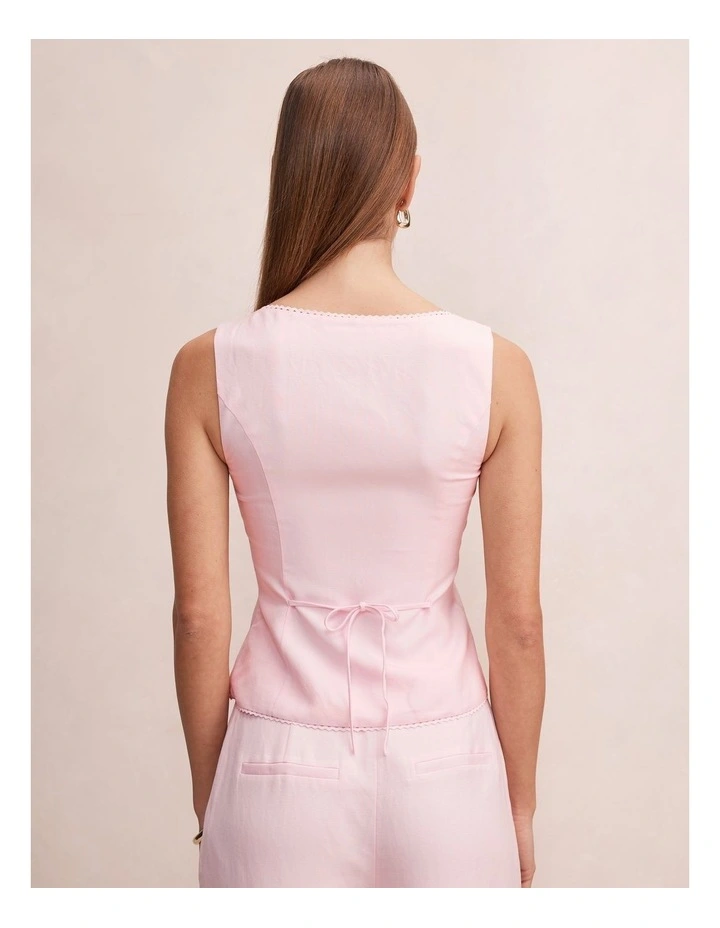 Romy Button Top in Pink image 2