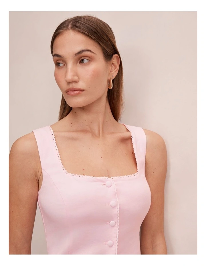 Romy Button Top in Pink image 4
