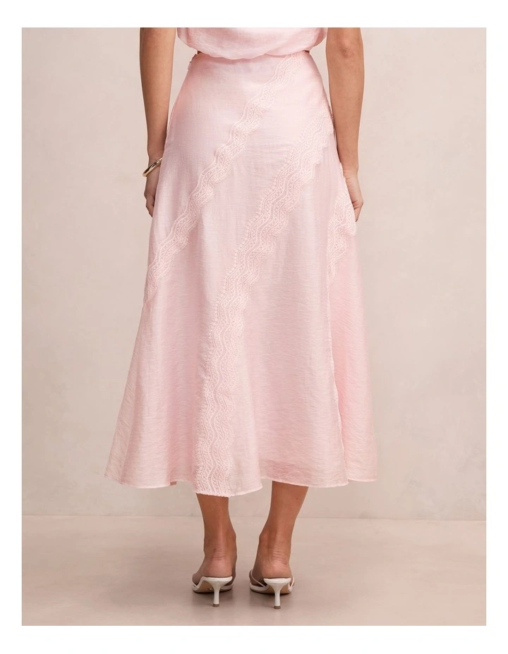 Maeve Lace Detail Skirt in Pink image 2