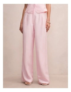 Eva Linen Wide Leg Pants in Pink
