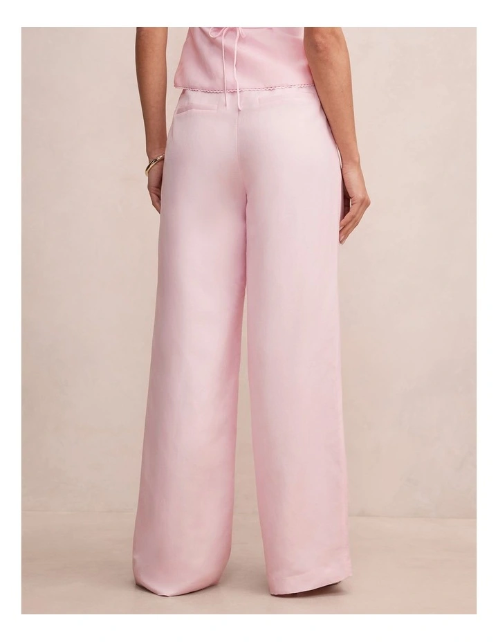 Eva Linen Wide Leg Pants in Pink image 2