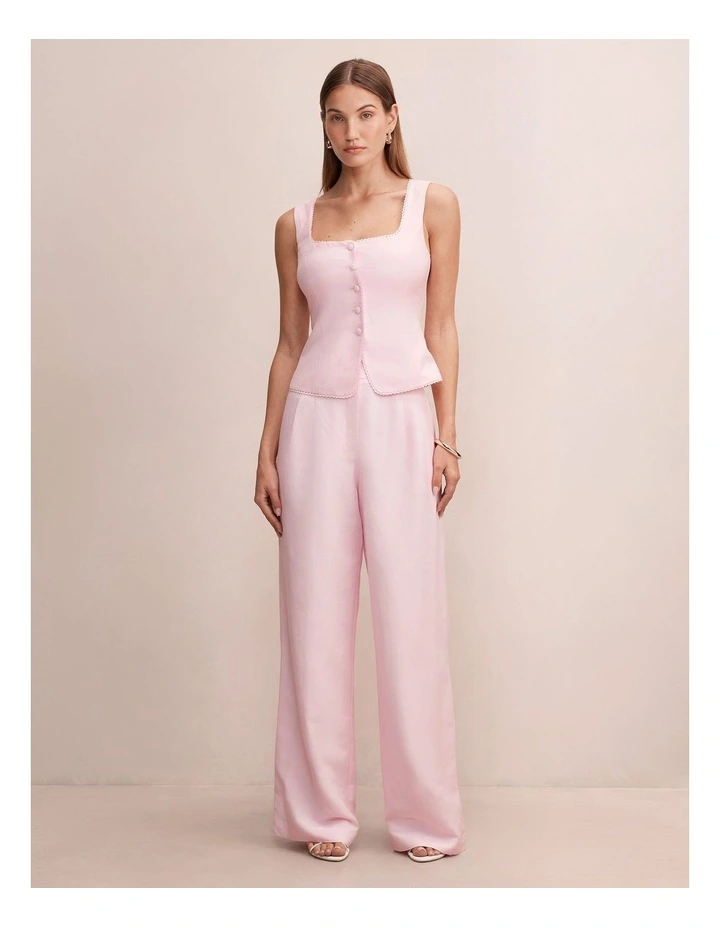 Eva Linen Wide Leg Pants in Pink image 5
