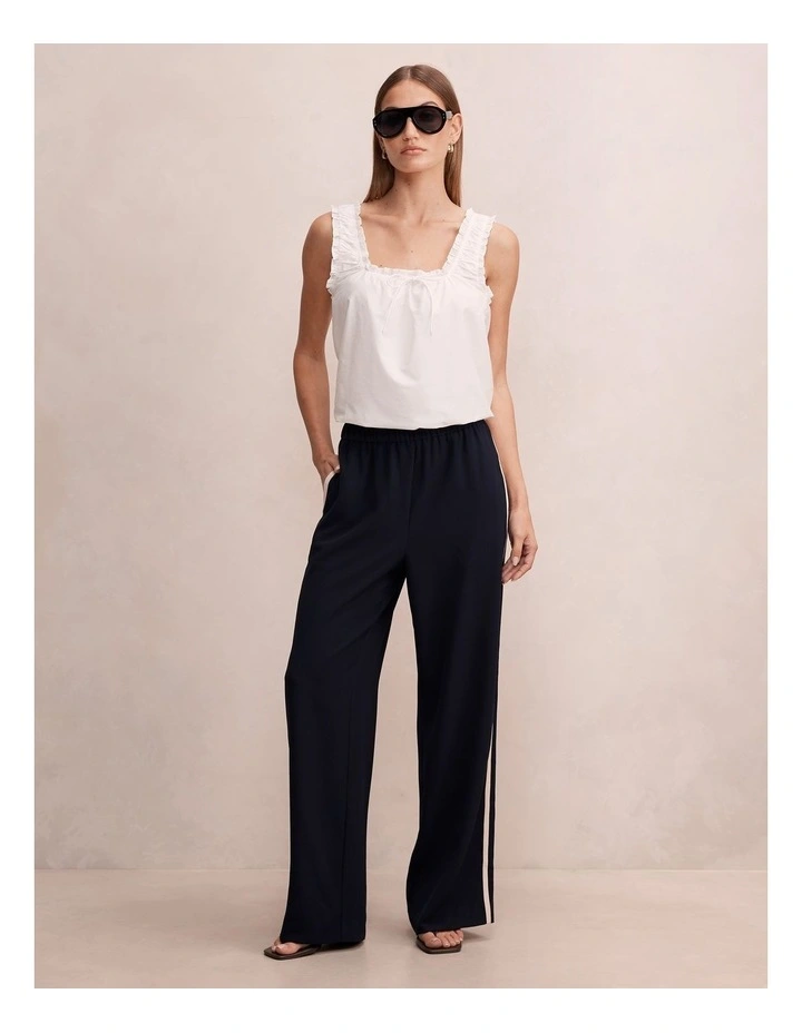 Chloe Side Striped Wide Leg Pants in Navy image 5