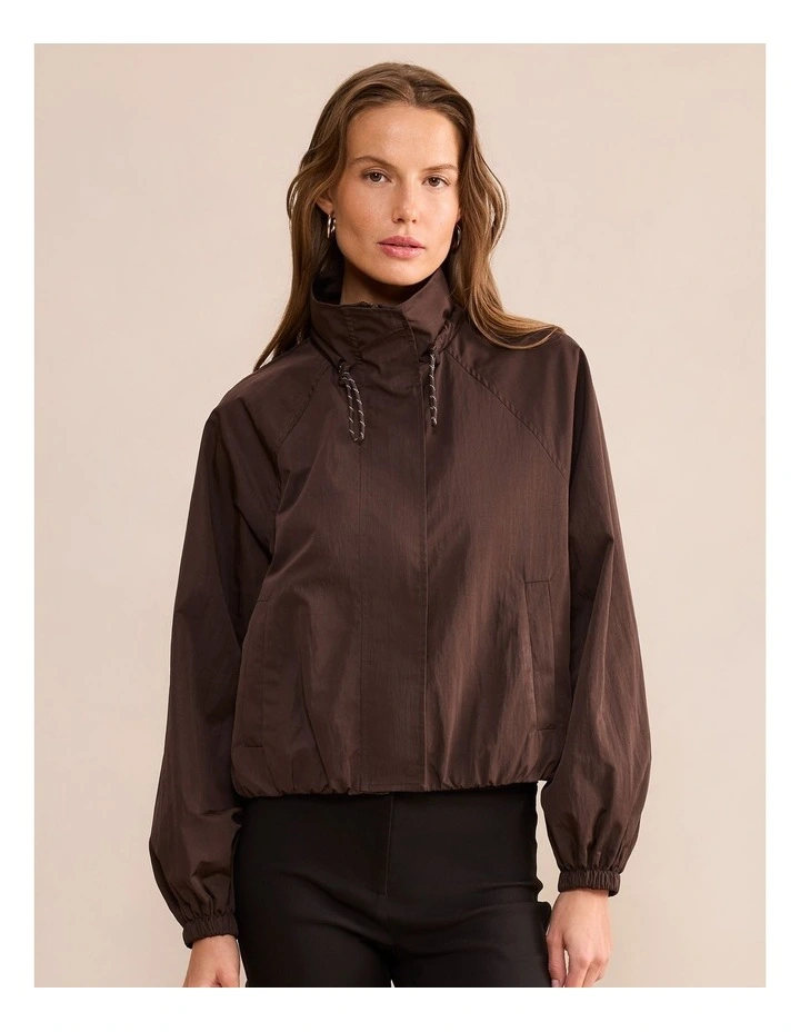 Rylie Windbreaker Jacket in Brown image 1