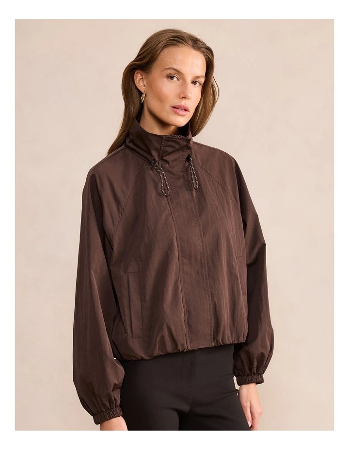Rylie Windbreaker Jacket in Brown image 3