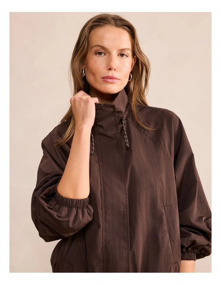 Rylie Windbreaker Jacket in Brown image 4