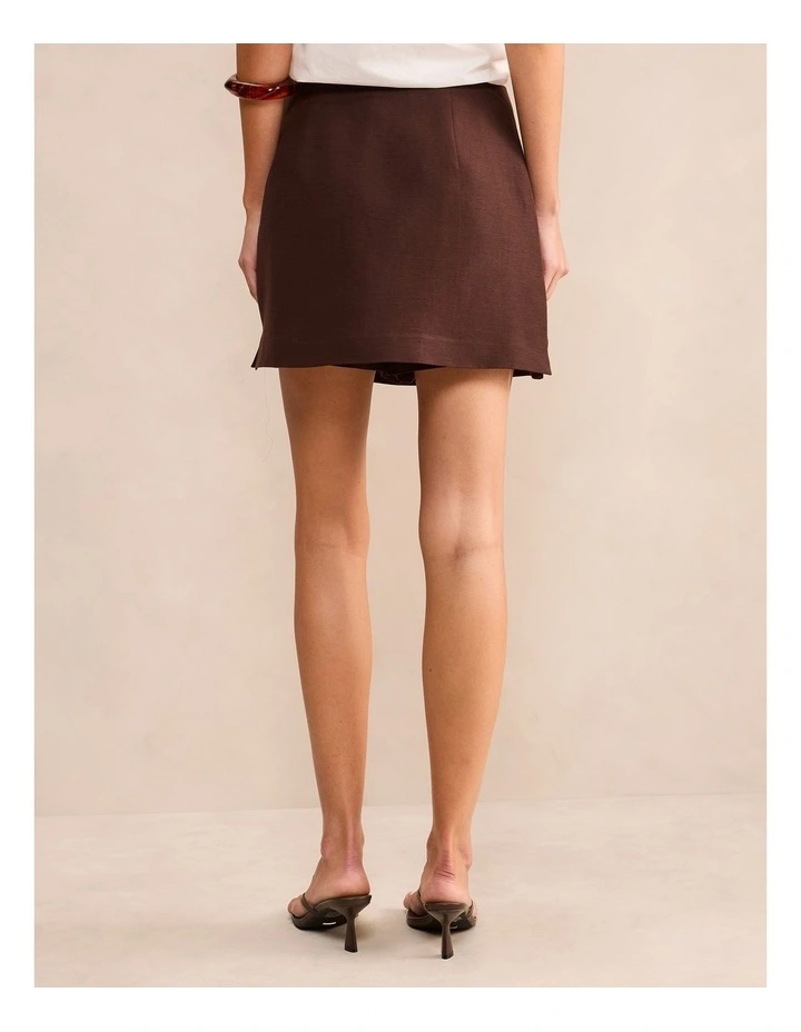 Lydia Linen Blend Skorts in Brown image 2