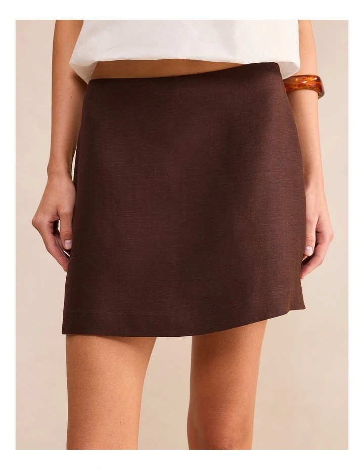 Lydia Linen Blend Skorts in Brown image 4
