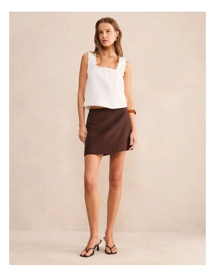 Lydia Linen Blend Skorts in Brown image 5