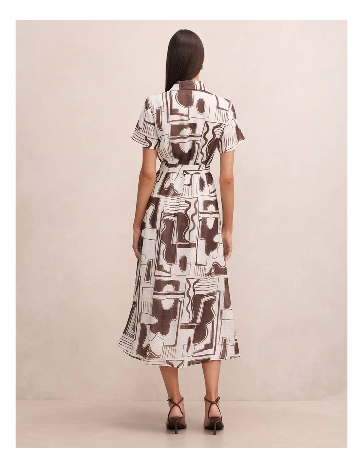 Joy Short Sleeves Midi Dress in Multi image 2