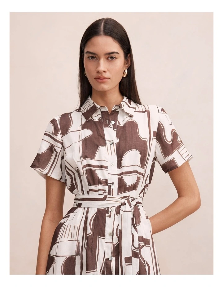 Joy Short Sleeves Midi Dress in Multi image 4