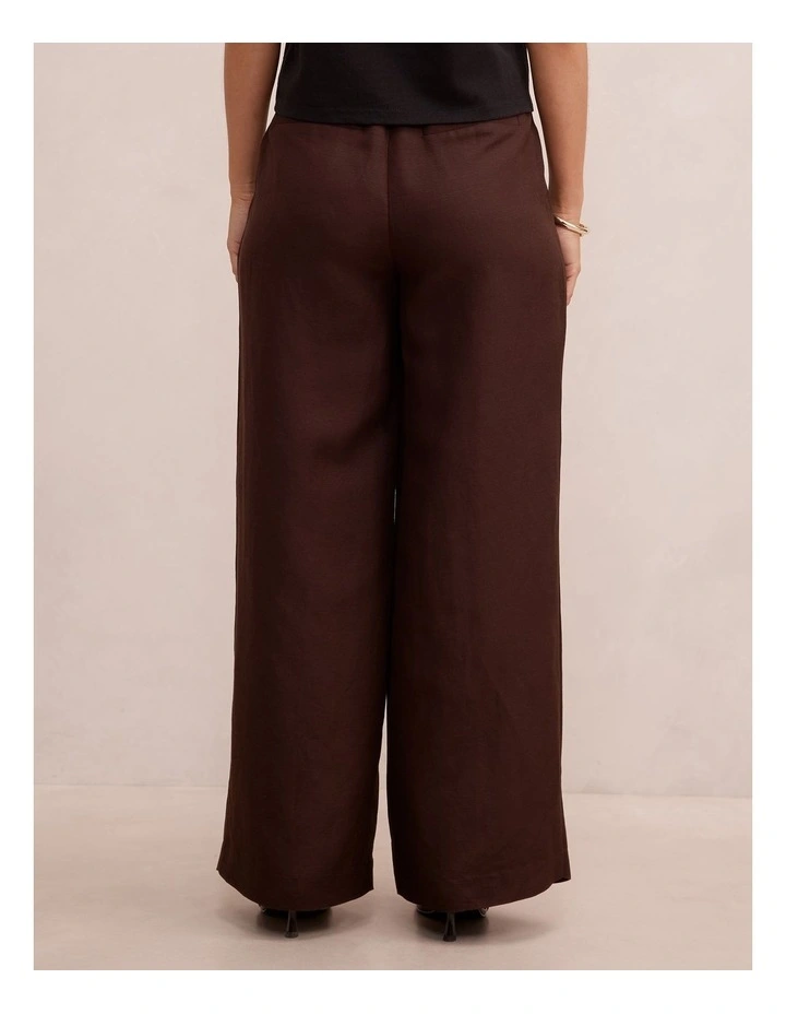 Eva Linen Wide Leg Pants in Brown image 2