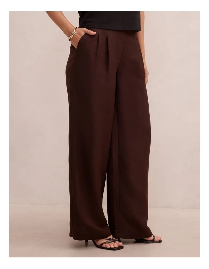 Eva Linen Wide Leg Pants in Brown image 3