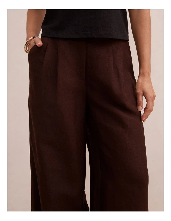 Eva Linen Wide Leg Pants in Brown image 4